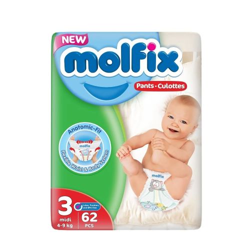 MOLFIX 3 DIAPERS X LARGE (3) 62PCS مصري