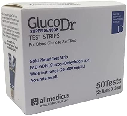 GLUCODR SUPER SENSOR TEST STRIPS 50 STRIPS شرائط