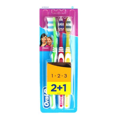 ORAL- B CLASSIC MEDIUM 3قطعة وفر 25