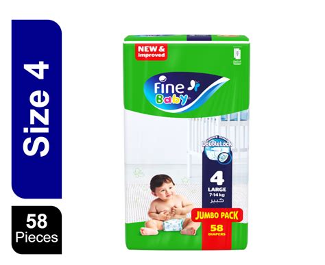 FINE BABY 4 LARGE 7-14 KG 58PCS