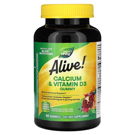 ALIVE CALCIUM & VIT D3 60 GUM