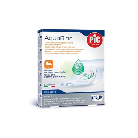 PIC AQUA BLOC PLASTER 10X10CM SURGICAL PLASTER (BOX 100PC)