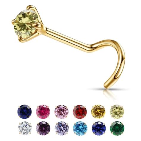 NINA NOSE BIRTHSTONE GOLD (9233)