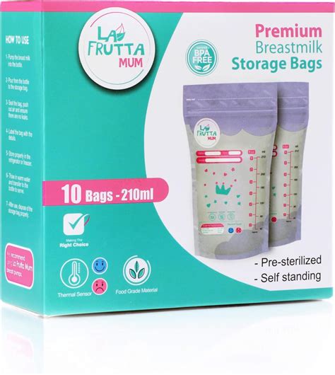 LA FRUTTA PREMIUM BREASTMILK STORAGE 10BAGS 210ML Milk Storage Bags