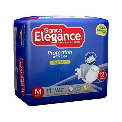 SANITA ELEGANCE ADULT DIAPERS 12 MEDIUM Adult Diapers