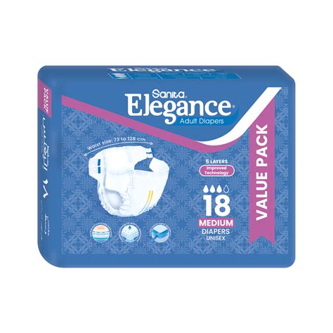 SANITA ELEGANCE ADULT DIAPERS 18 MEDIUM Adult Diapers
