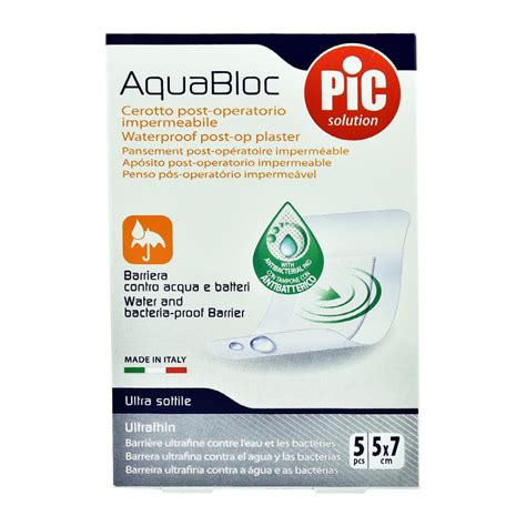PIC AQUA BLOC PLASTER 5X7CM 5PCS Surgical Plaster