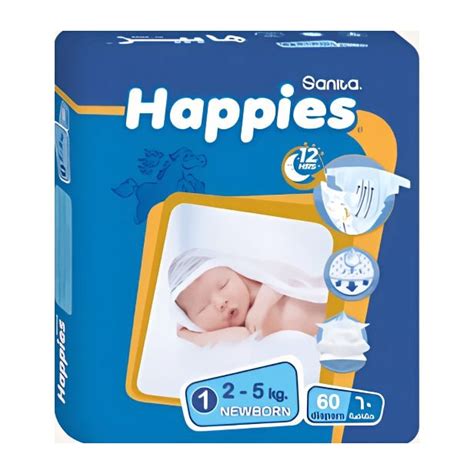 HAPPIES (1) NEW BORN (2-5KG) 60PCS