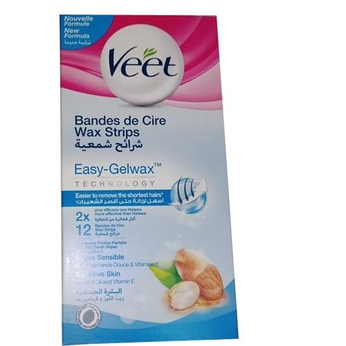 Veet Wax 12 Strips Sensitive Skin شرائح شمعية.
