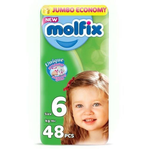 MOLFIX 6 DIAPERS X LARGE (6) 16+ KG 48PCS مصري