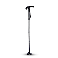 A crutch with a flashlight