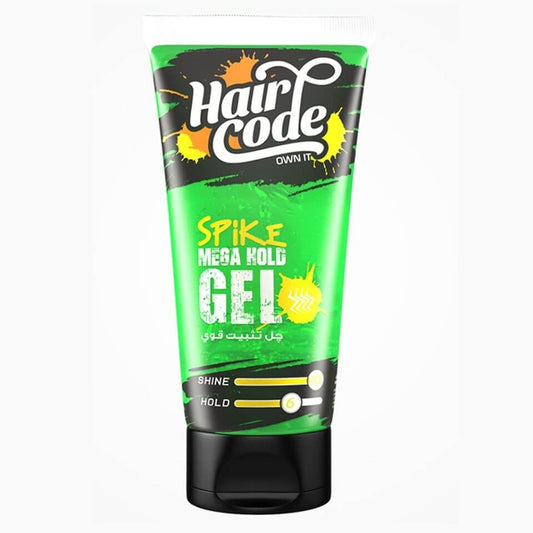 HAIR CODE SPIK MEGA HOLD GEL 250M انبوبة اخضر عرض