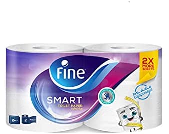 FINE SMART TOILET PAPER 2ROLLS مضغوط