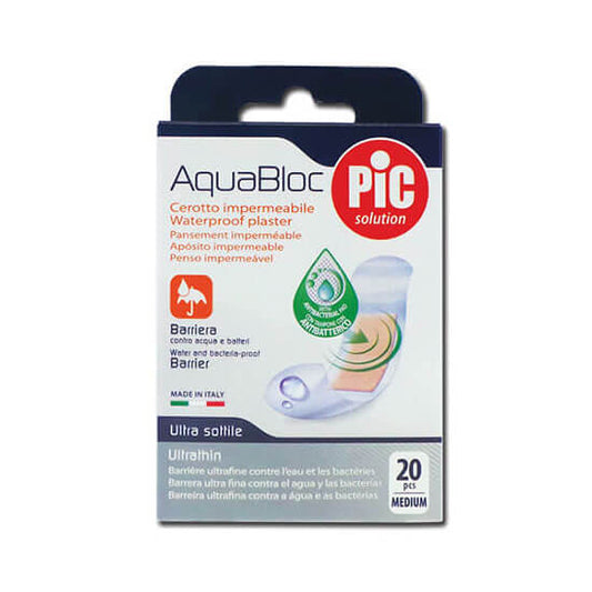 PIC AQUA BLOC PLASTER ANTI BAC ROUND 20 PCS