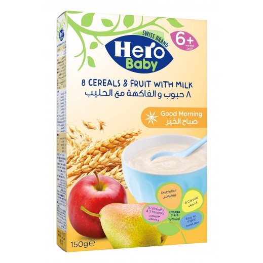 HERO 8 CEREAL WITH VEGETABLES &MILK 150G خضارسعر ج