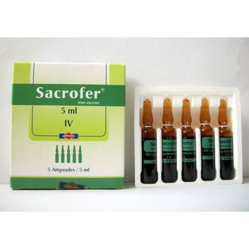 SACROFER 100 MG 5 AMP 5 ML