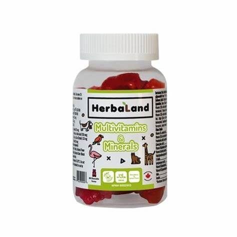 علكة هيربالاند للأطفال متعددة الفيتامينات والمعادن، 60 علكة