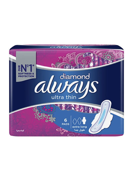 ALWAYS DIAMOND ULTRA THIN EXTRA LONG 6 PADS 6-24