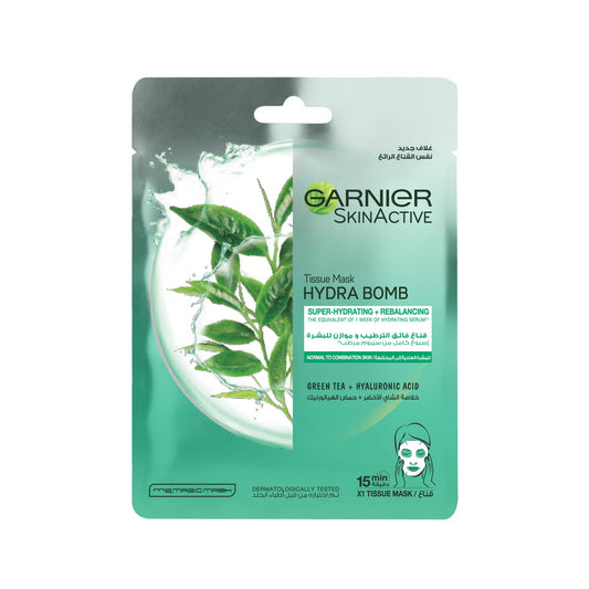 GARNIER TISSUE MASK GREEN TEA 28G قناع للوجه