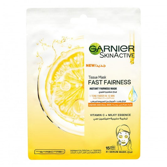 GARNIER TISSUE MASK FAST FAIRNESS 28 G قناع للوجه