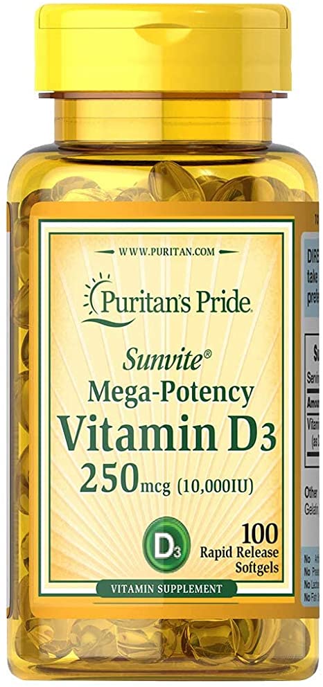 PURITANS PRIDE VITAMIN D3 10000IU 250MCG 100CAP