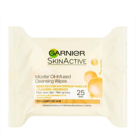 مناديل غارنييه ميسيلار الغنية بالزيت 25 منديلًا