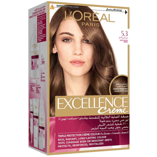 LOREAL EXCELLENCE CREME 5.3 LIGHT GOLDEN 15 OFF