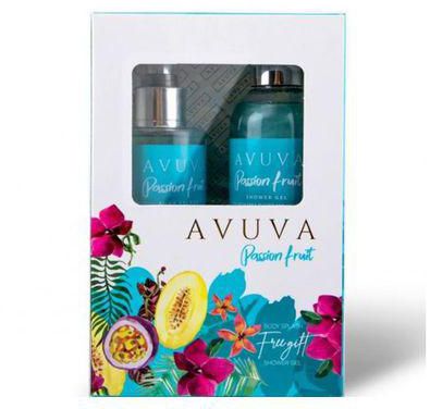 أفوفا معطر للجسم برائحة فاكهة العاطفة + جل استحمام 253 مل