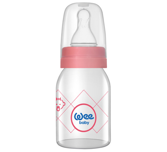 WEE BABY GLASS FEEDING BOTTLE 125 ML (877-F)