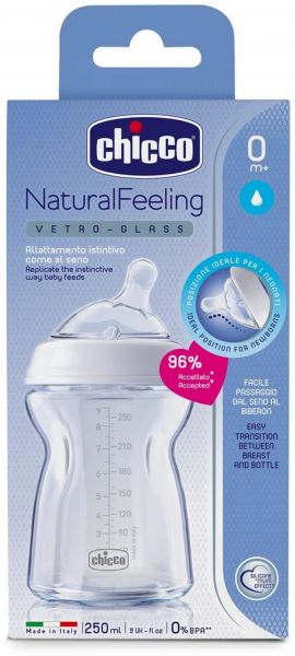 CHICCO NATURAL FEELING VETRO-GLASS 250ML 74150