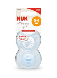 Nuk Rose Blue 150M ببرونة حلمة مطاط ازرق