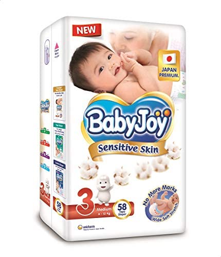 BABYJOY (PREMIUM MIDIUEM 3) 58 PCS (6 - 12KG)