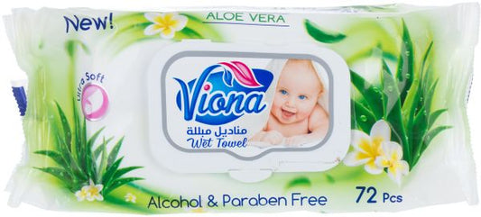 Viona Wipes Baby Aloe Vera 72Pcs