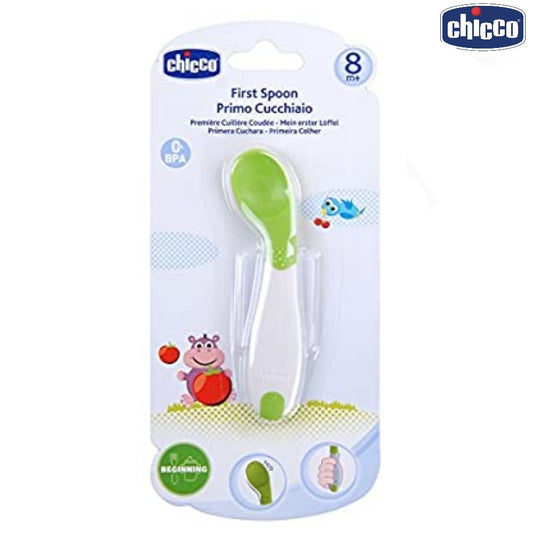 CHICCO BABY FIRST SPOON 11077 ملعقة مائلة بلاستيك