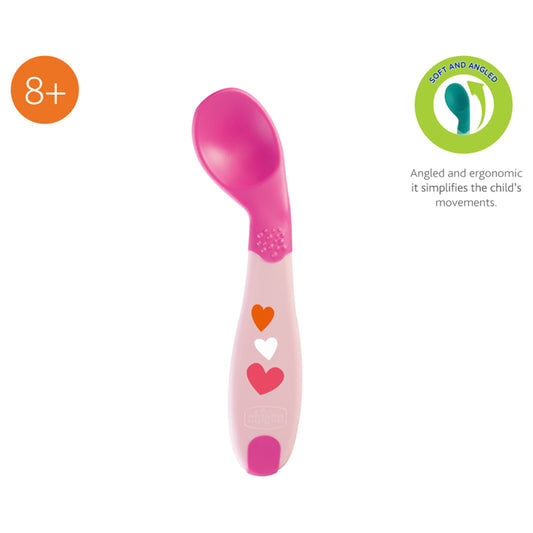 CHICCO BABY FIRST SPOON 11084 ملعقة مائلة بلاستيك