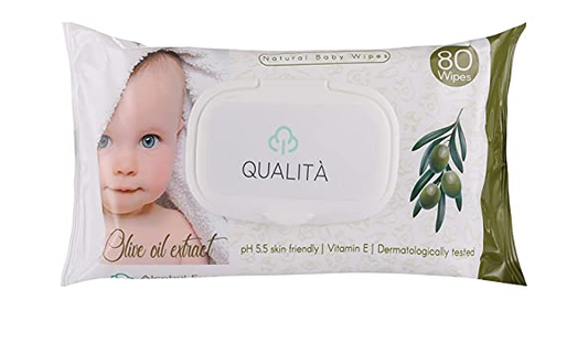 QUALITA BABY WIPES OLIVE OIL 80 WIPES