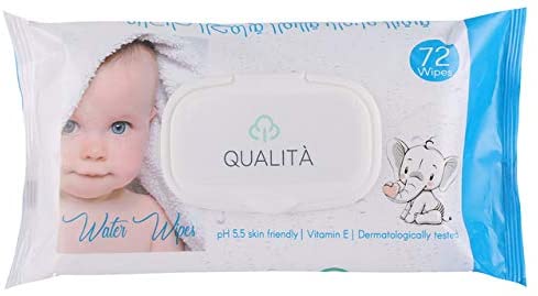QUALITA BABY WIPES WATER 72 WIPES