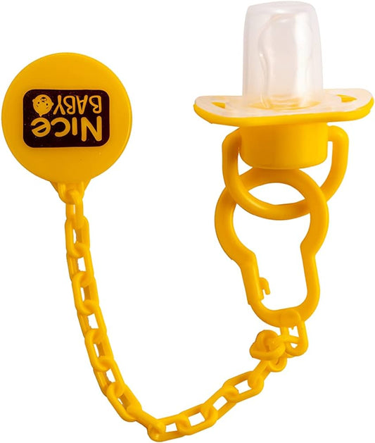 NICE BABY PACIFIER WITH CHAIN (8072) سكاتة عادية بالسلسلة
