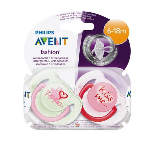 AVENT 6-18M FASHION SILICONE 2PC SCF172/70