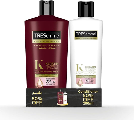 TRESEMME KERATIN SHAMPOO 600ML+COND 200ML OFF