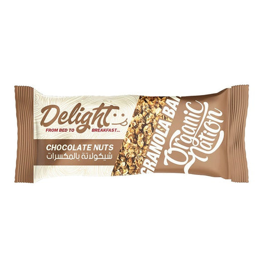 بار ديلايت العضوي بالشوكولاتة والمكسرات