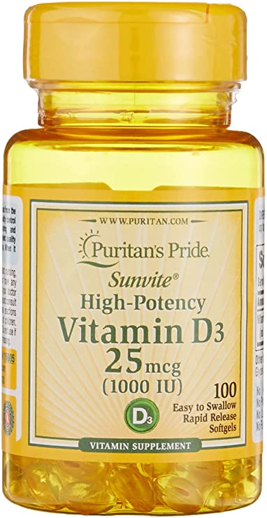 PURITANS PRIDE VITAMIN D3 1000IU 25MCG 100CAP