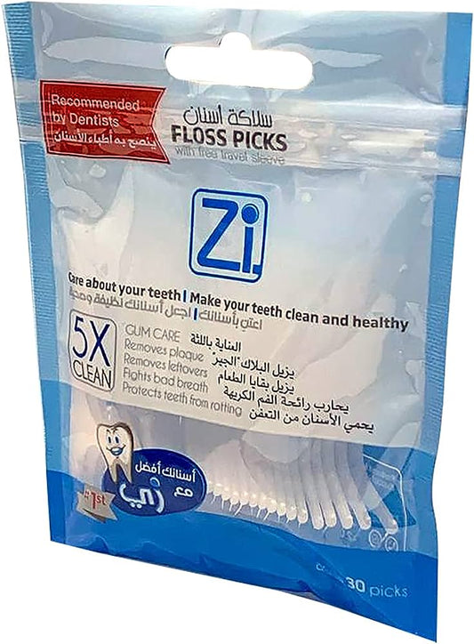 ZI DENTAL FLOSS TOOTHPICK 30PICK علبه اسطوانيه