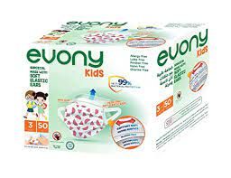 EVONY FACE MASK KIDS 46 PCS ( مغلفة اطفال)