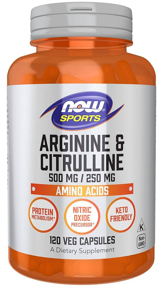 NOW SPORT ARGININE 500/CITRULLIN 250 120CAP