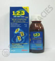 ONE TWO THREE 1 2 3 (COLD - FLU) SYRUP 120ML