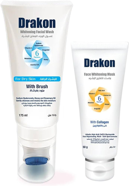 DRAKON FACIAL WASH DRY SKIN + FACE MASK OFF 222LE