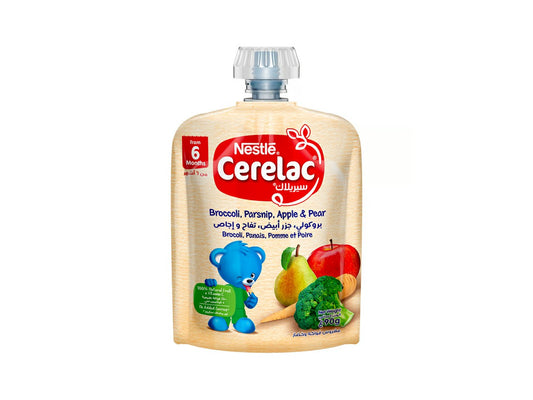CERELAC 90GM بروكلى&جزر&تفاح&اجاص