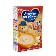 BEBE CEREAL FRUIT&MILK 200GM فواكه و حليب