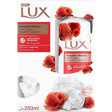 لوكس جل الاستحمام الرومانسي بالكركديه 250 مل + لوفه هدية